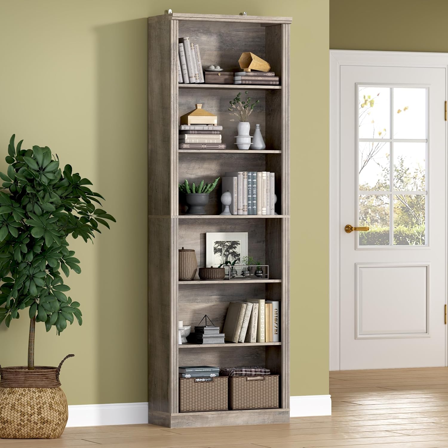 75 Tall Bookshelf with Adjustable Shelves for Modern Storage