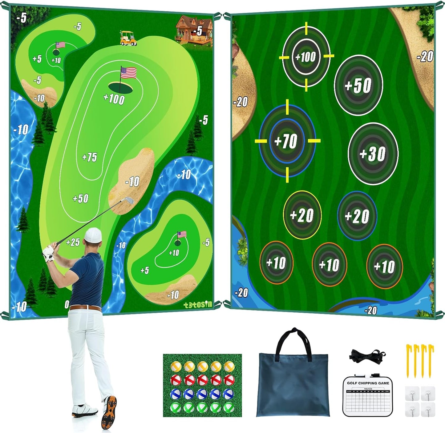 Double Sided Golf Practice Mat for Precision Chipping!