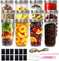 Wide Mouth Mason Jars 24 oz with Lids - Airtight Glass Storage (Pack