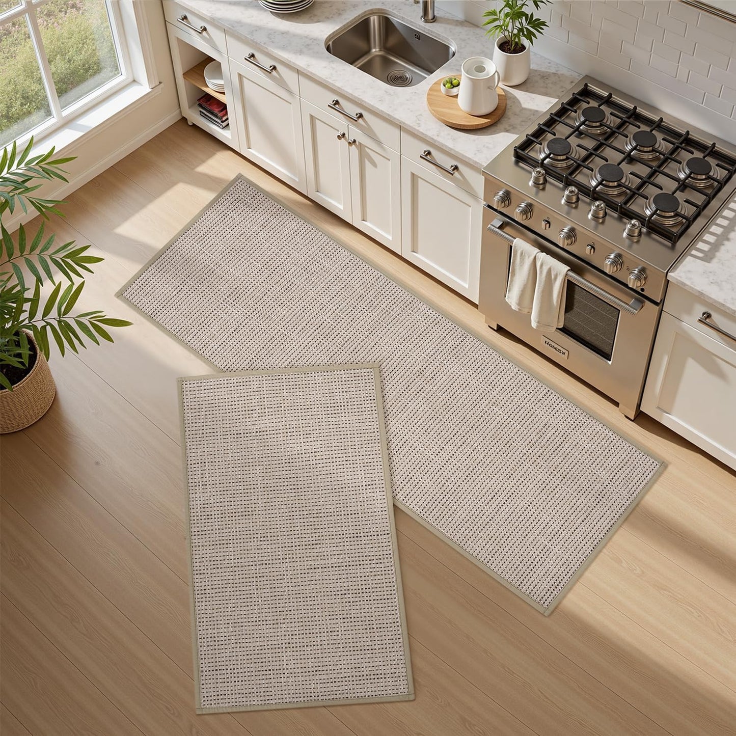 Non Slip Kitchen Rug Sets for Floor Absorbent Runner Mat