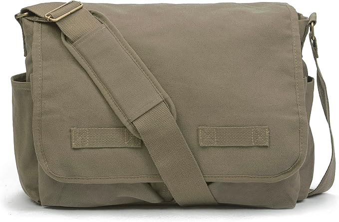 Sweetbriar Classic Vintage Messenger Bag - Durable Cotton Canvas