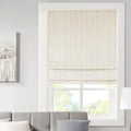 Galen Cordless Roman Shade 39W x 64H - Basketweave Sheen Ivory