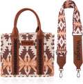 Montana West Wrangler Tote Bag for Women - Aztec Canvas Satchel