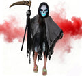 2025 Grim Reaper Costume Scary Halloween Costume for Kids - LED Mask