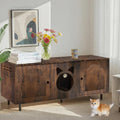 Large Cat Litter Box Enclosure for 2 Cats - Hidden Litter Box End