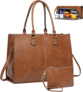 Laptop Tote Bag for Women with Insulated Lunch Compartment - PU