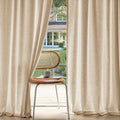 Non-See-Through Privacy Linen Curtains 2 Panels - Light Filtering