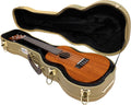 Wooden Concert Ukulele Case with Lock and Plush Interior - Tweed