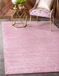 Unique Loom Trellis Frieze Area Rug 7 ft 1 in x 10 ft - Light Pink