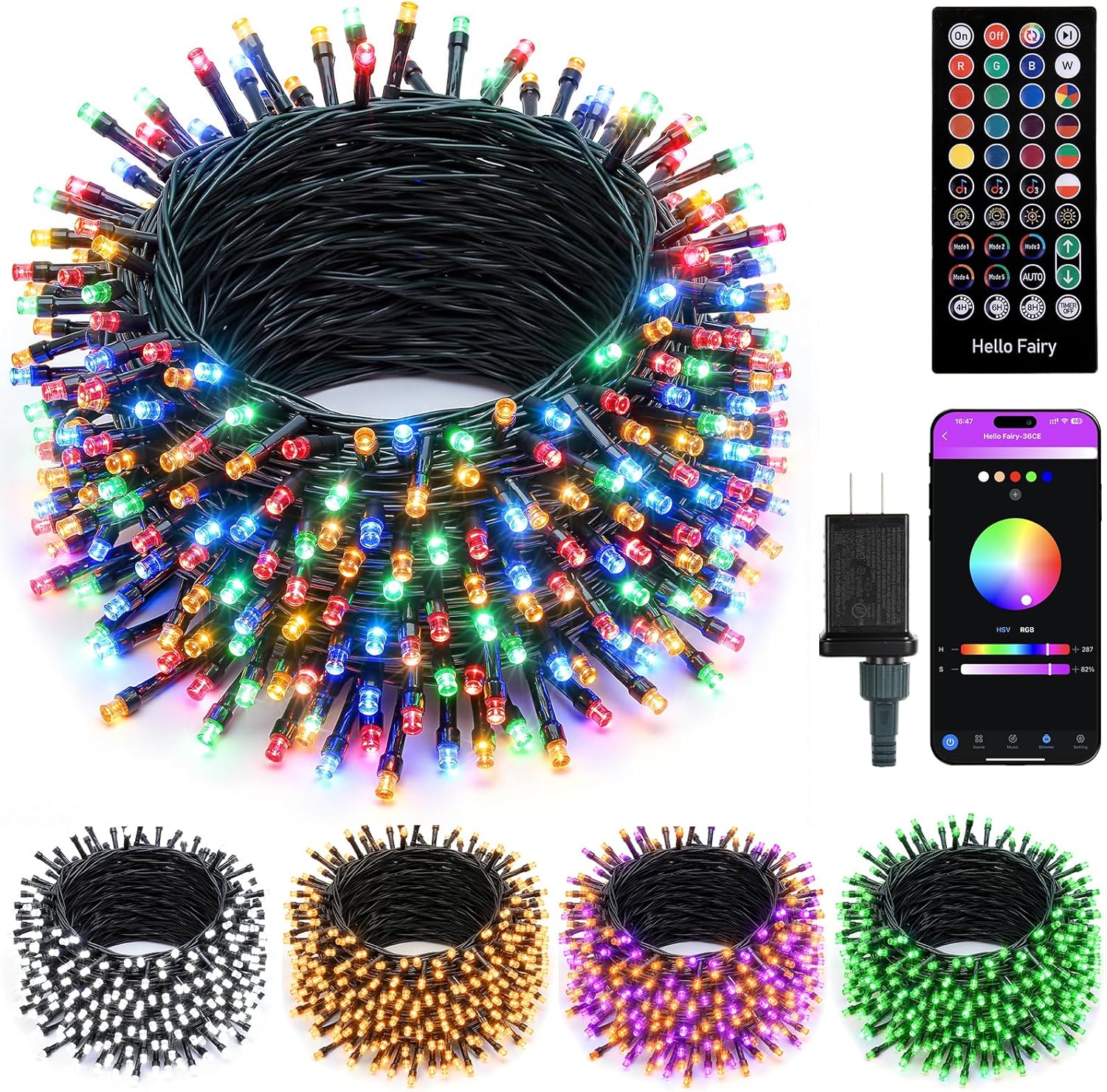 Minetom LED Color Changing Smart RGB Christmas Tree Lights