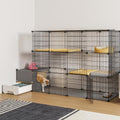 Oneluck Cat Cage with Litter Box 4-Tier Playpen - Large Indoor