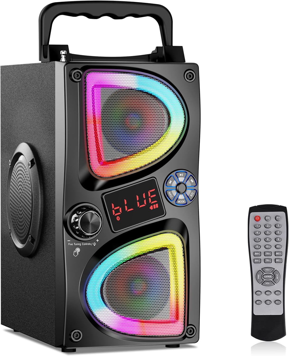 SUPNIU 60W Portable Bluetooth Speaker: Deep Bass, Loud Stereo, Lights