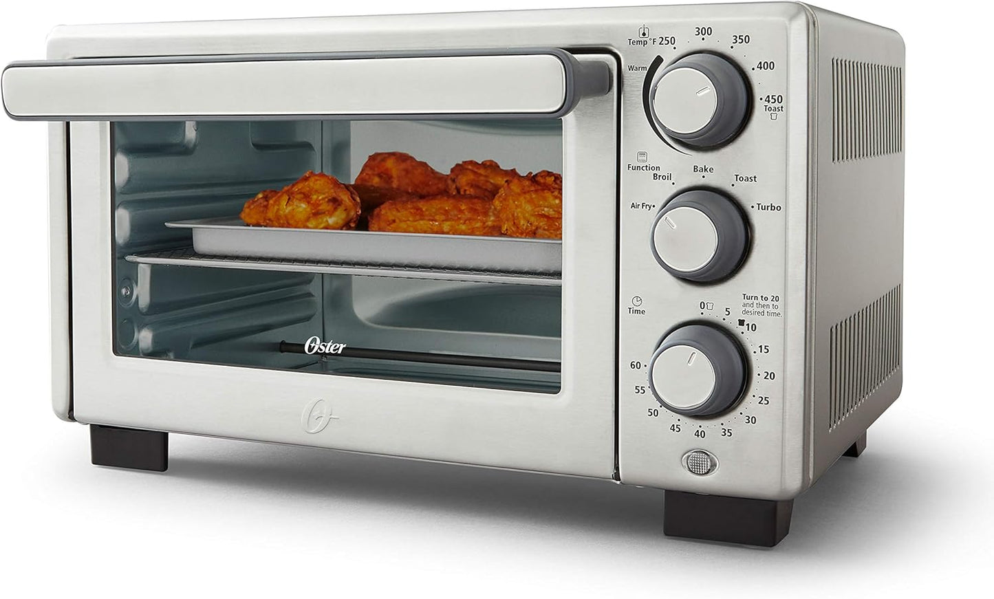 Oster Stainless Steel Air Fryer Oven - Compact & Efficient