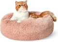 Bedsure Calming Cat Bed Small 20in - Plush Donut for Curl-Up Sleepers