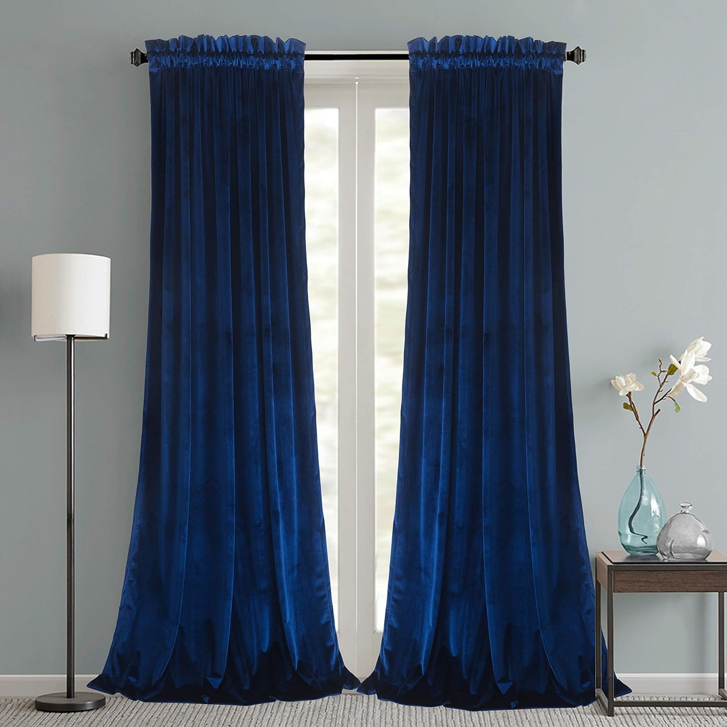 Roslynwood Velvet Curtains Set for Bedroom and Living Room