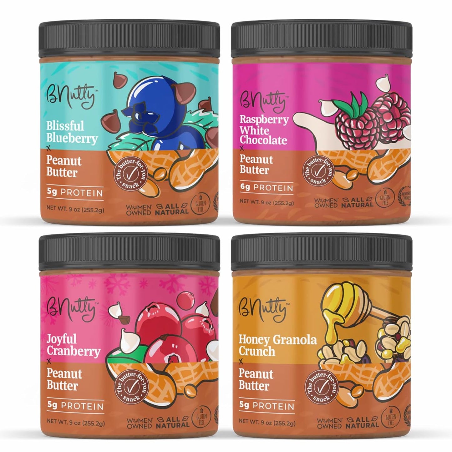 Fruit Lover's Peanut Butter 4-Pack - Gluten-Free & Delicious