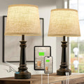 Touch Lamps for Nightstand Set of 2 - Black 3-Level Dimmable Bedside