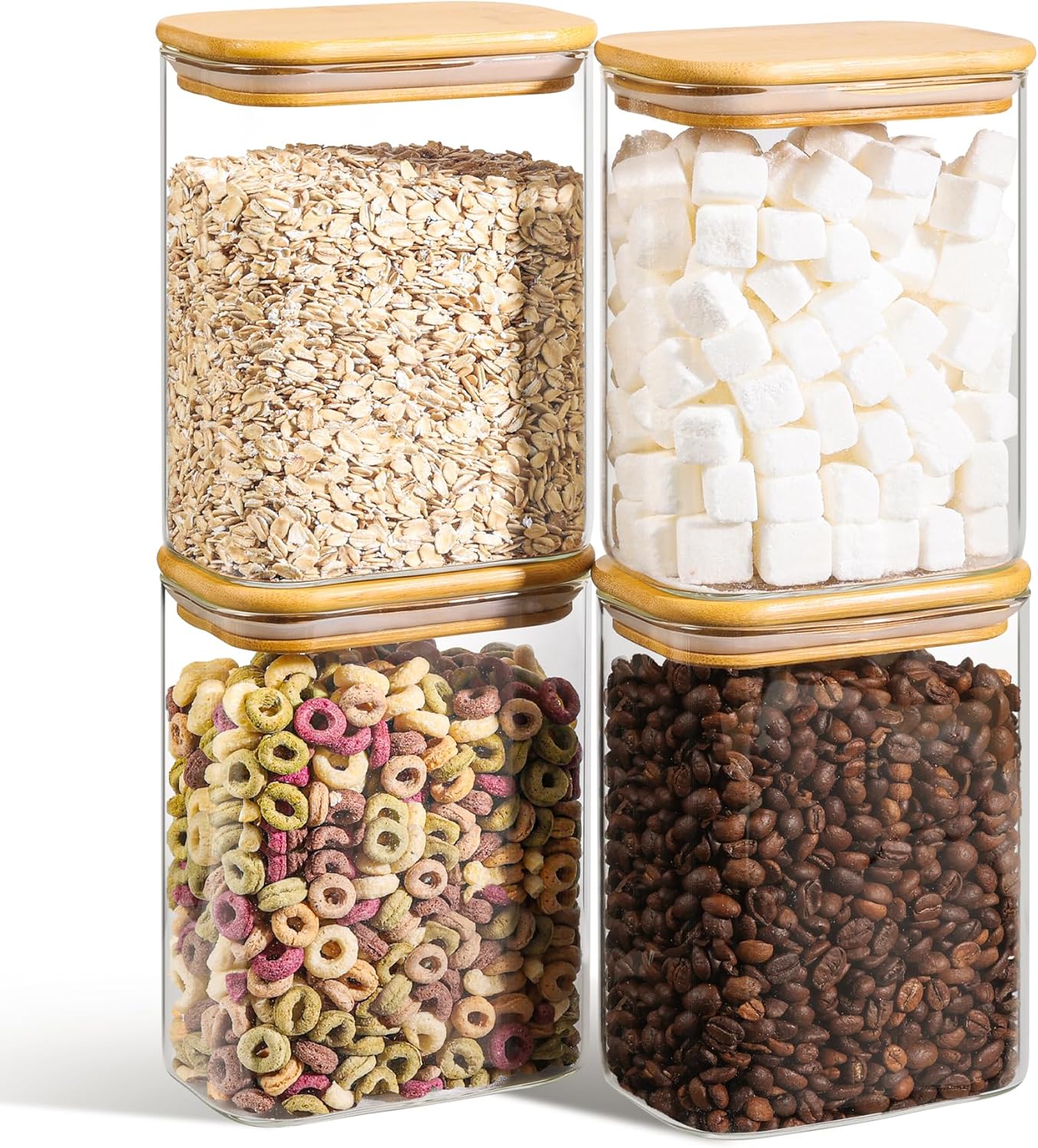 ComSaf Glass Storage Containers with Lids for Food Organization