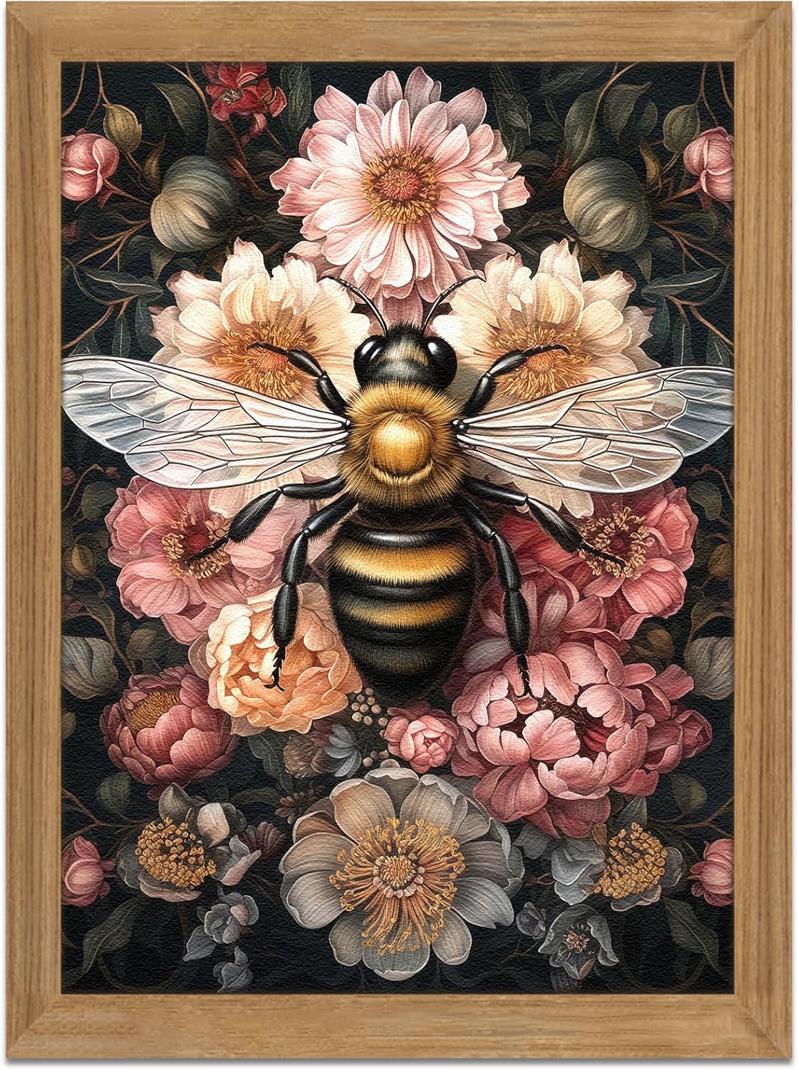 Framed Vintage 3D Textured Wall Art for Home Decor