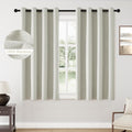 Blackout Greyish Beige Linen Look Curtains 52x63 in - Full Room