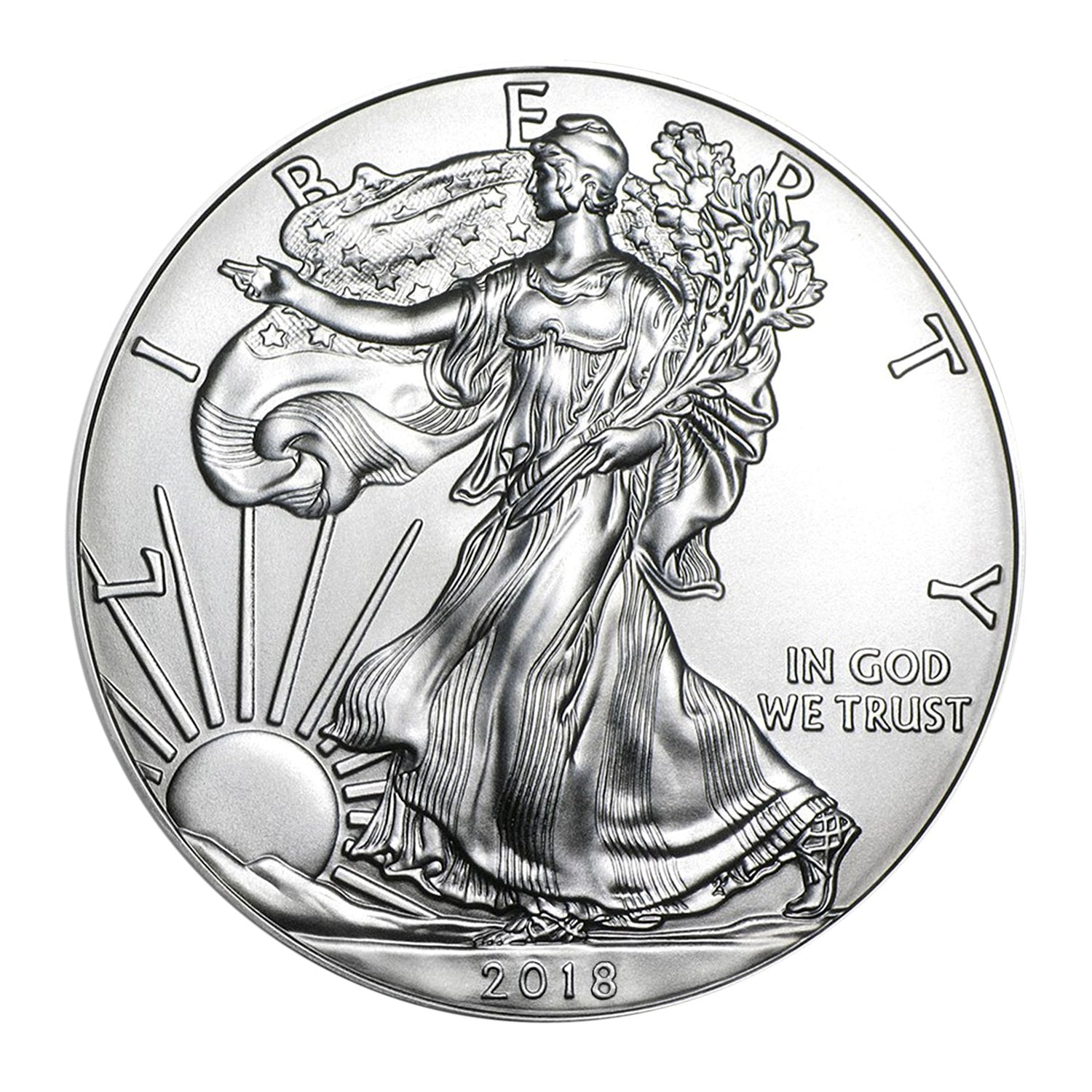 USA 2018 American Silver Eagle Coin with Holder Brilliant Uncirculated
