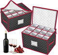 Stemware Storage Case Holds 24 Wine Glasses - Durable Holiday