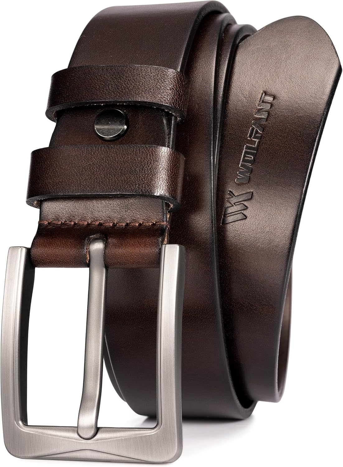 WOLFANT 1.5in Full Grain Leather Belt for Men - Italian Quality