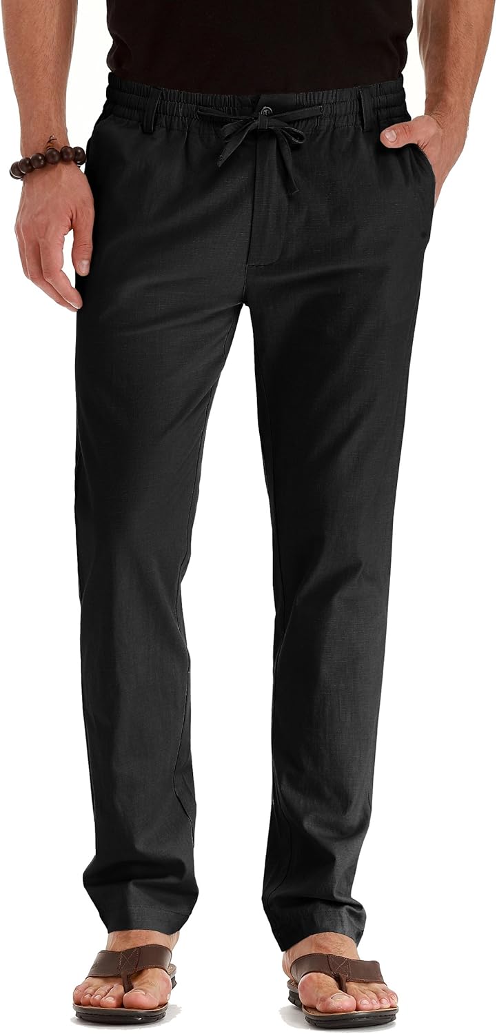 Sailwind Men's Drawstring Linen Pants for Casual Summer Wear
