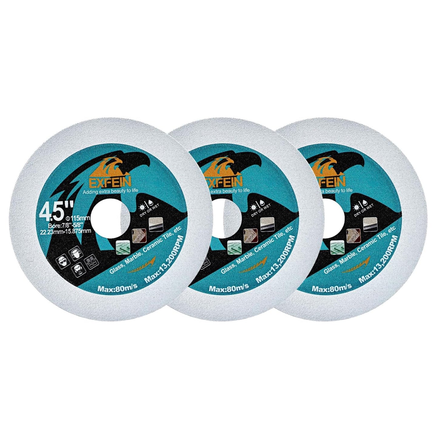 EXFEIN 115mm Diamond Glass Cutting Disc Set - Precision Cuts!