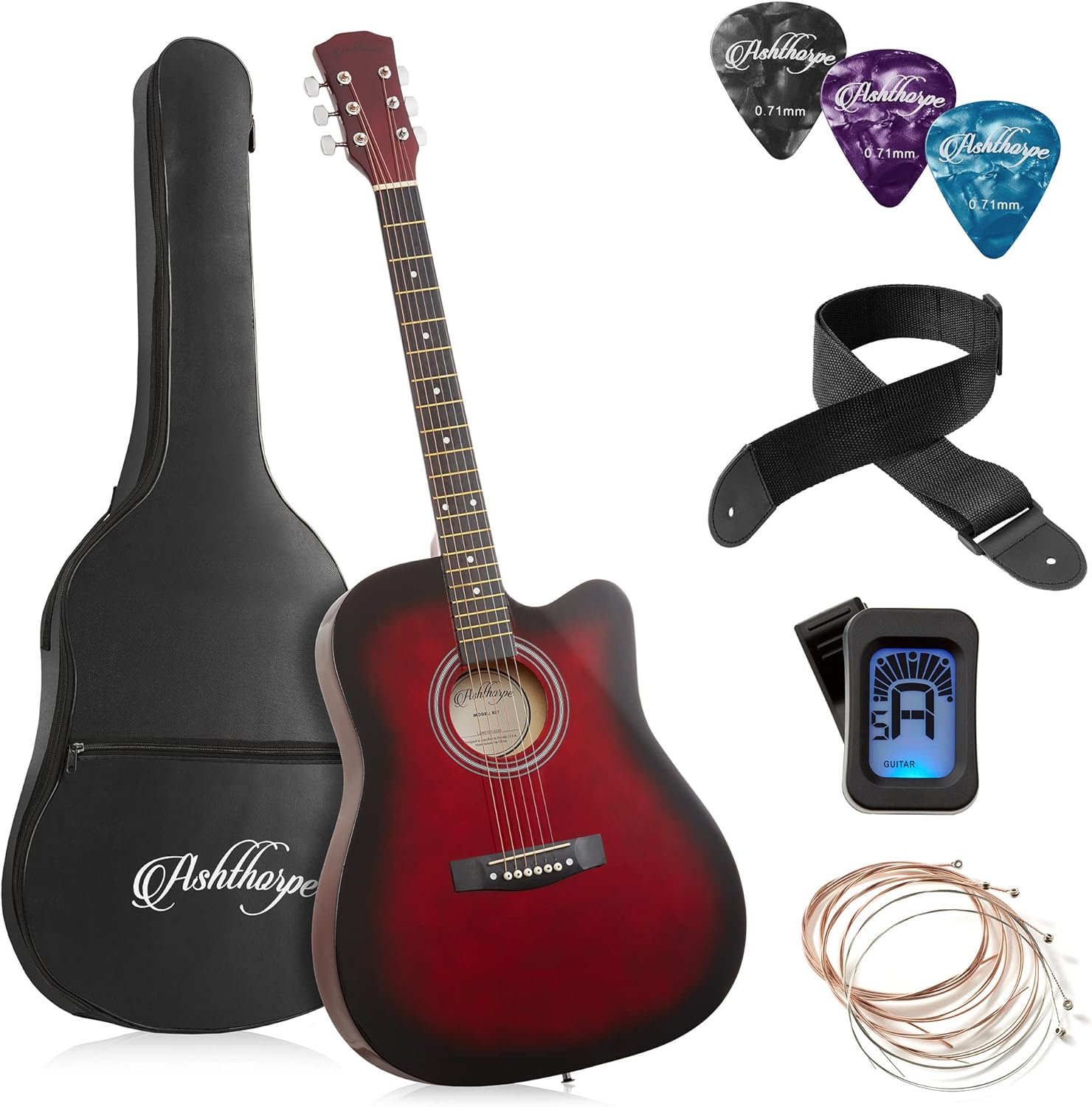 Ashthorpe 41 Acoustic Guitar Kit - Red Bliss