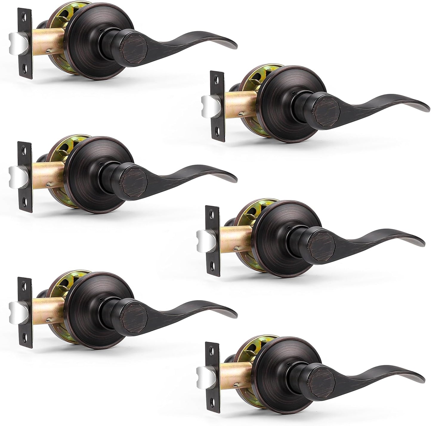 Probrico Passage Door Lever Handle Lockset Keyless Oil Rubbed Bronze