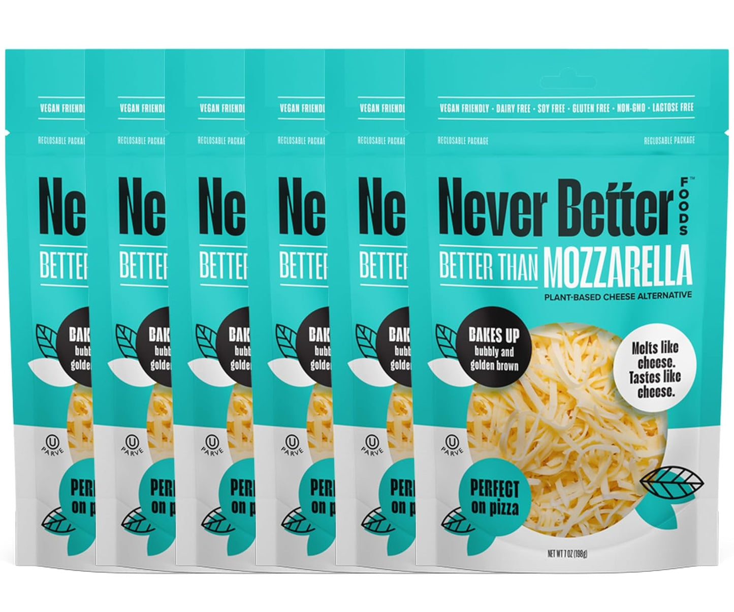 Dairy-Free Vegan Mozzarella Cheese That Melts Perfectly 6-Pack