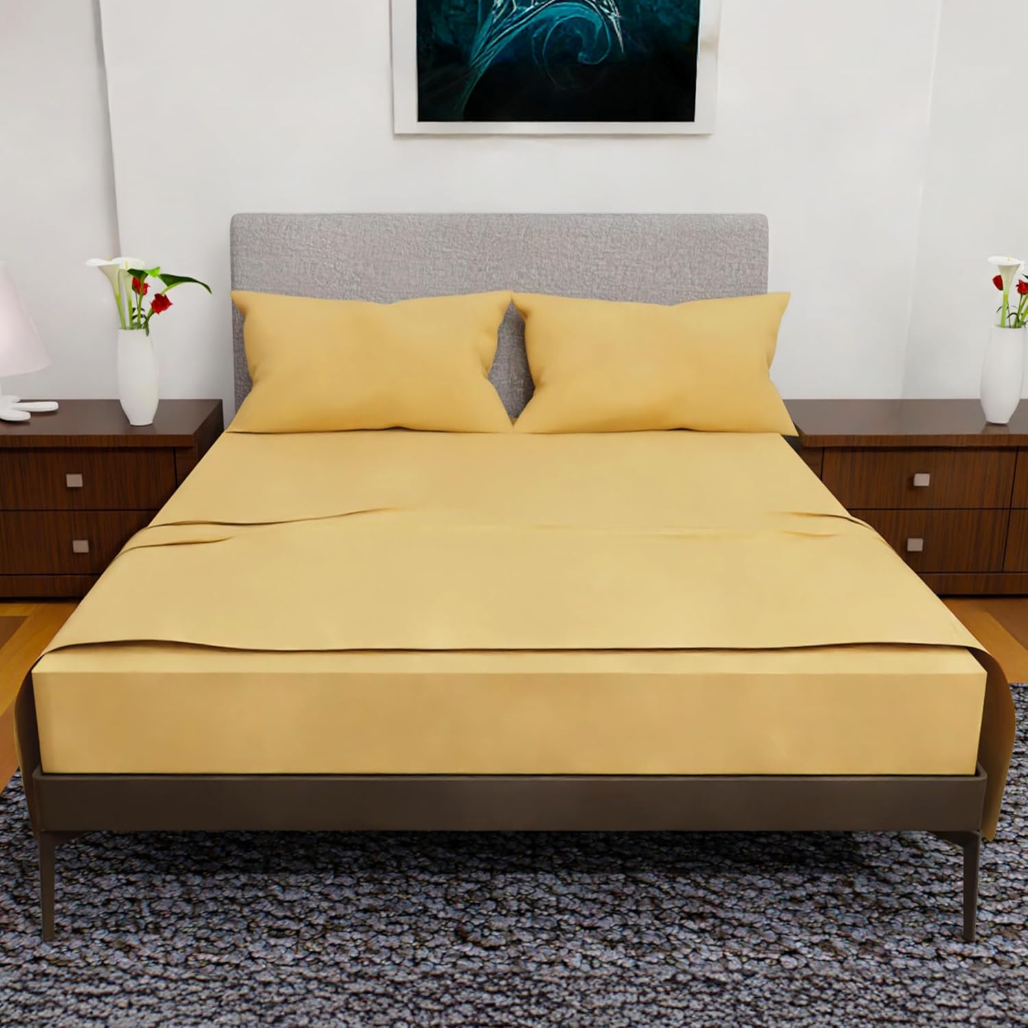 California King Sheets Set - 4 Piece Bedding for Comfort