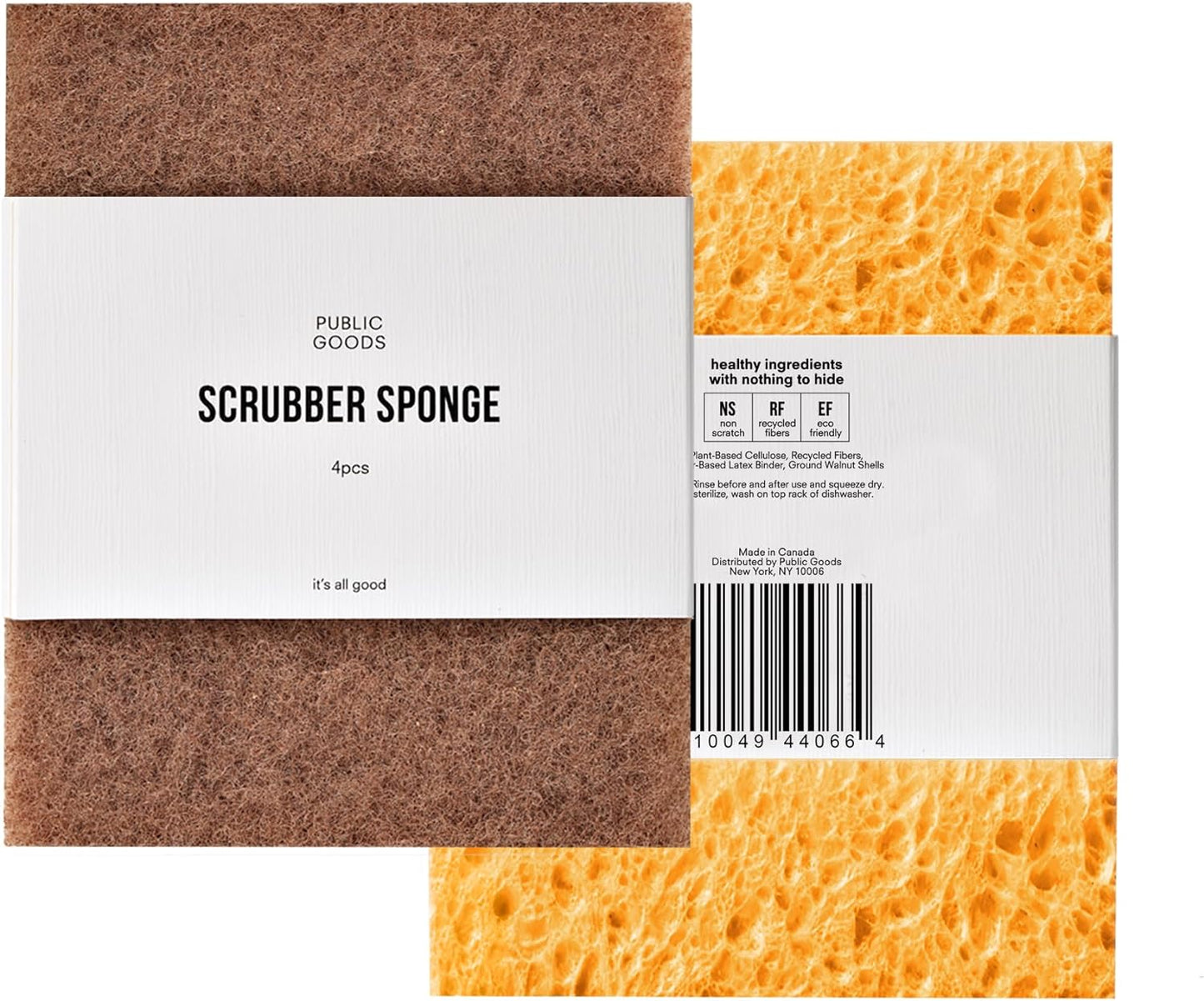 Natural Plant-Based Walnut Sponges | Pack of 4