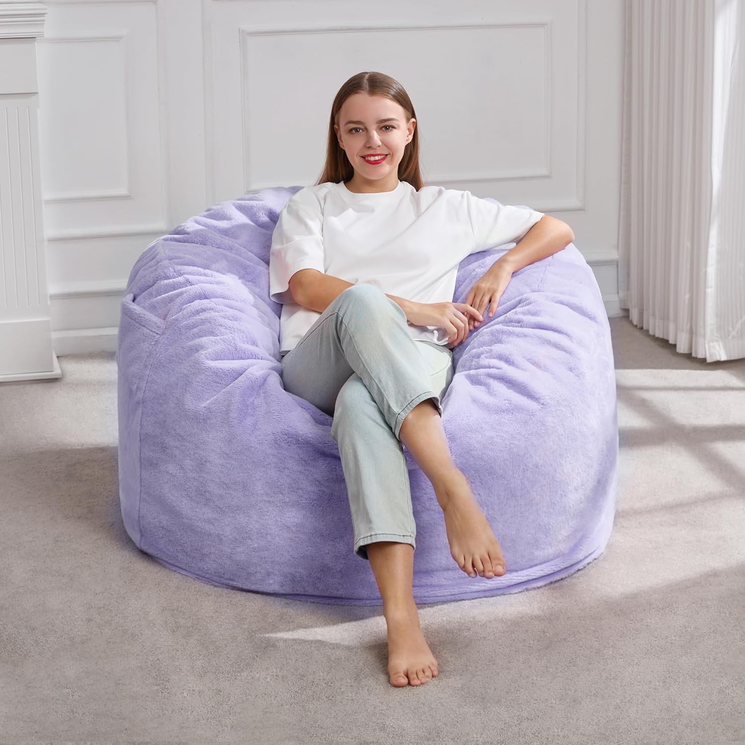 Hobestluk 3FT Bean Bag Chairs for Adults - Cozy Plush Comfort