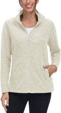 TACVASEN Women's Full Zip Fleece Jacket - Lightweight Warm Layer Off