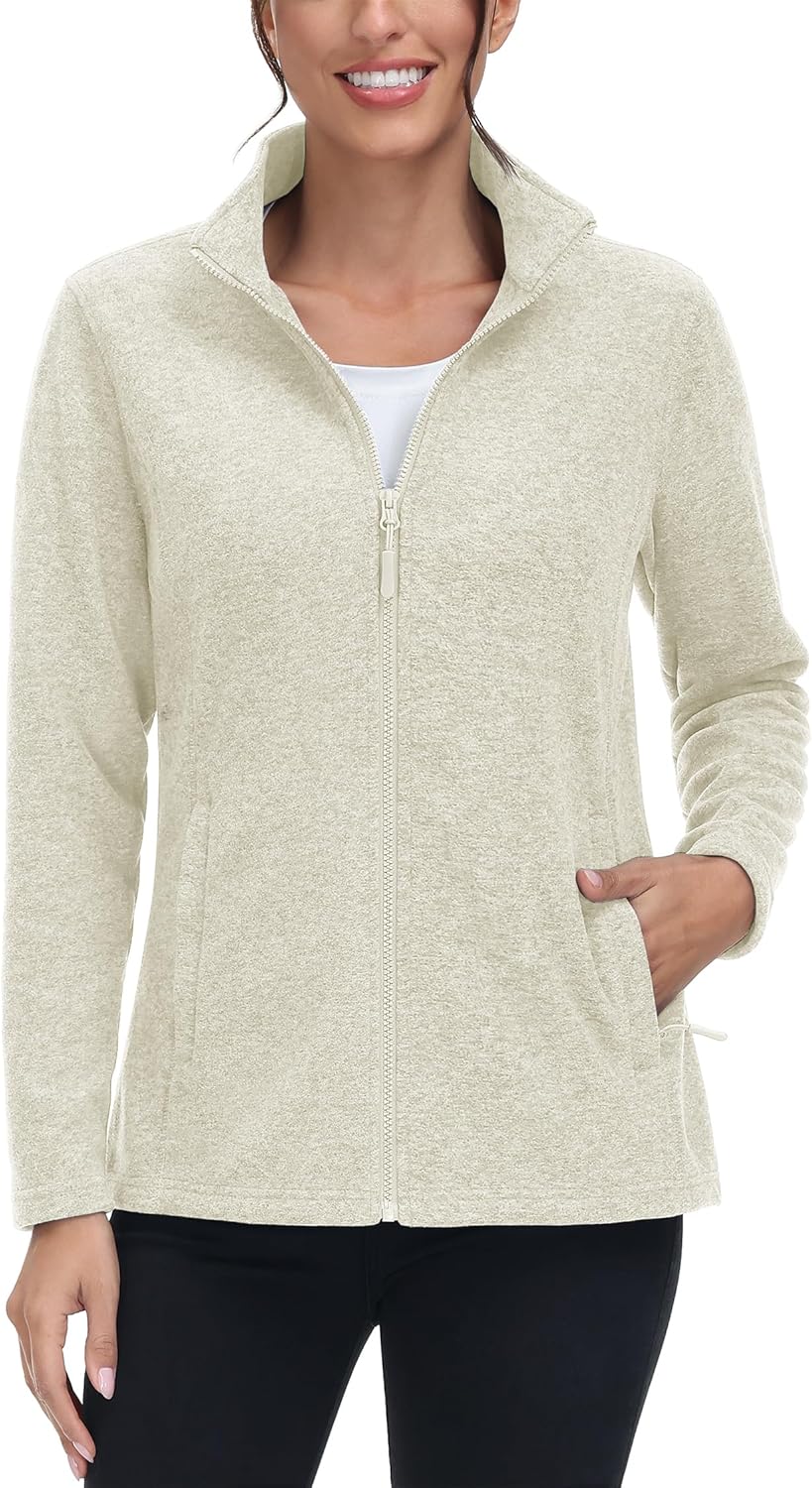 TACVASEN Women's Full Zip Fleece Jacket for Winter Warmth