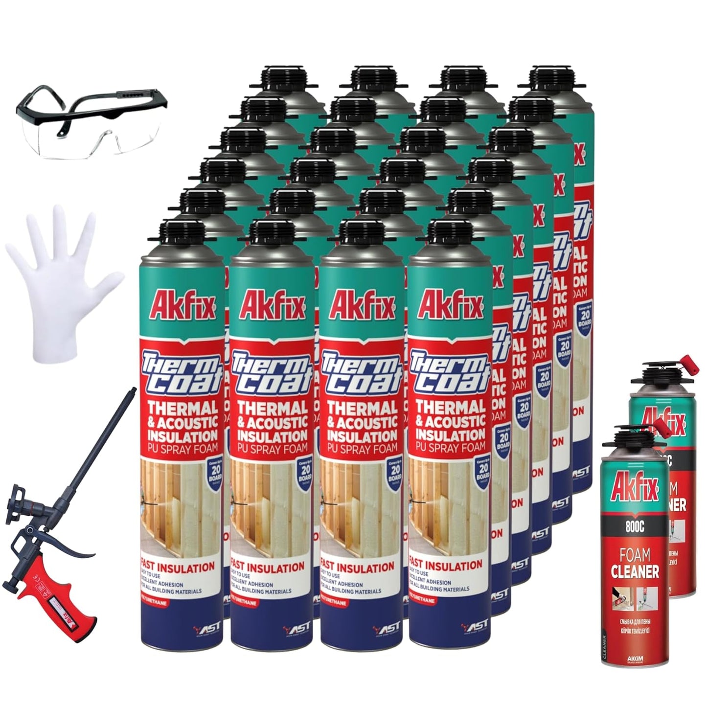 Akfix Thermcoat Spray Foam Insulation Kit for Walls and Attic