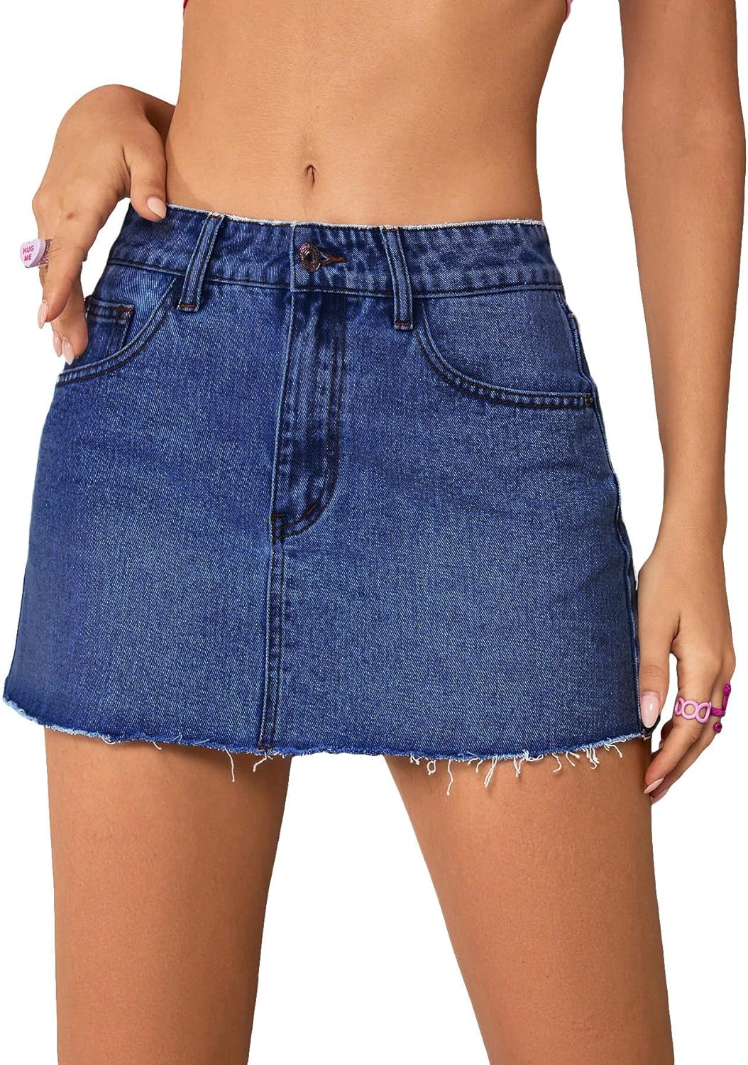 Jumppmile Womens Mini Denim Skirt for Stylish Casual Wear