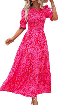 Women Casual Summer Maxi Dress 2025 - Flowy Boho Smocked Midi Women's