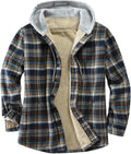 Men's Cotton Plaid Shirts Jacket Fleece Lined Flannel Shirt - Warm