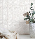 Beige Modern Peel and Stick Wallpaper Stripe Contact Paper - Removable