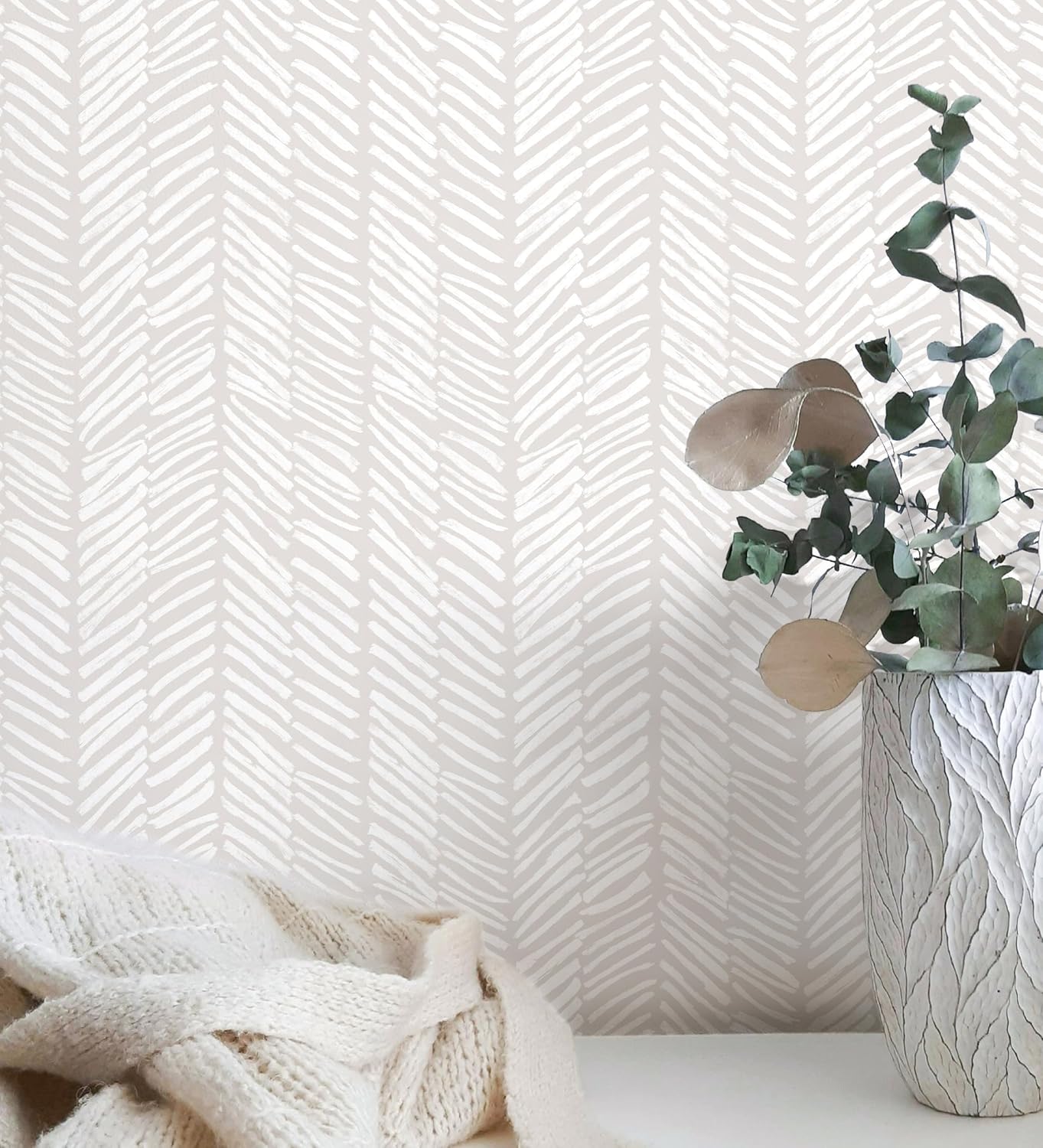 Beige Modern Peel and Stick Wallpaper for Easy Home Makeover