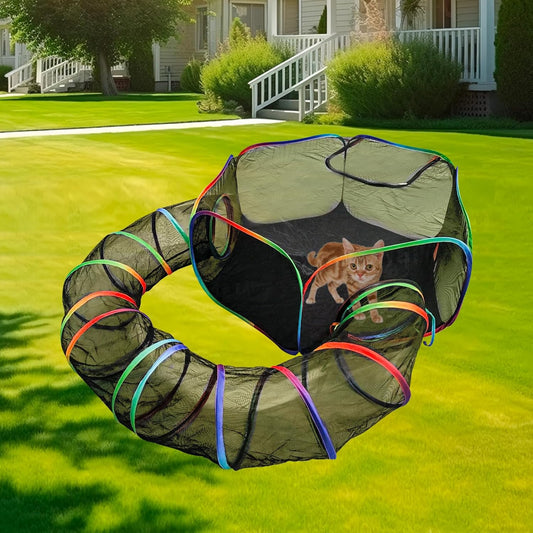 Rainbow Cat Playpen for Outdoor Fun