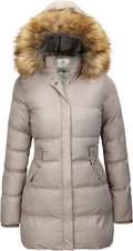 WenVen Women's Winter Thicken Puffer Coat with Faux Fur (Style 75MX)