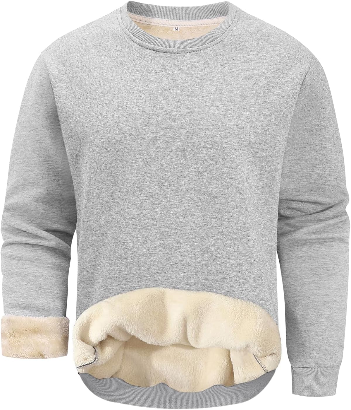 Gihuo Men's Warm Crewneck Sherpa Lined Fleece Sweatshirt Pullover