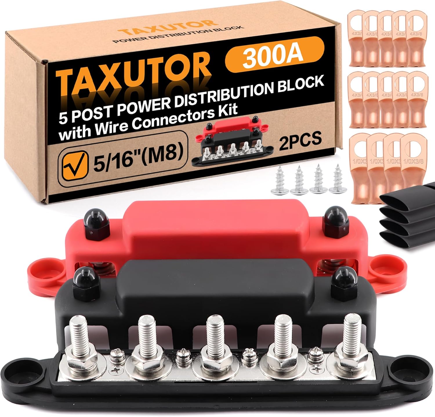 Bus Bar 5 Post 300A Power Distribution Block for Solar & RV