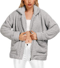 Cozy Women's Fleece Faux Shearling Zipper Coat for Winter Wear