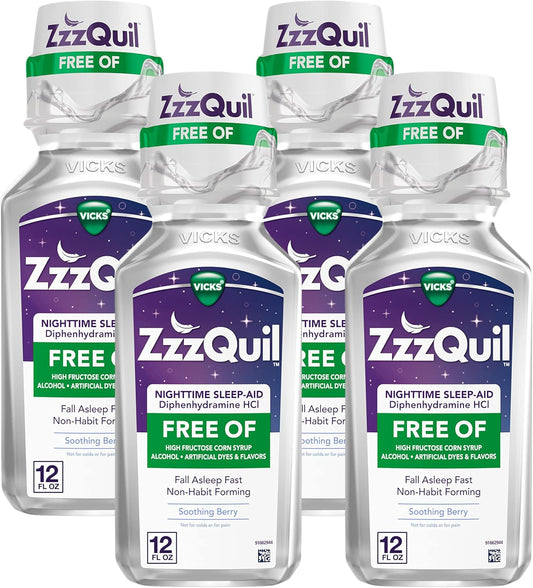 ZzzQuil Nighttime Sleep Aid Liquid for Fast, Restful Sleep