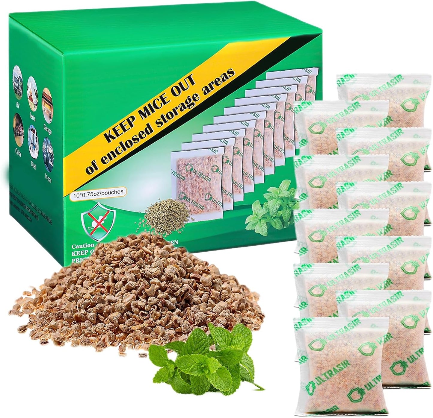 HOSOLO Peppermint Pest Pouches 10 Pack